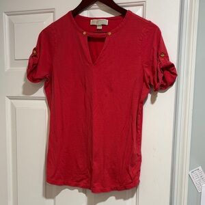 Michael Kors Red Short Sleeve Top